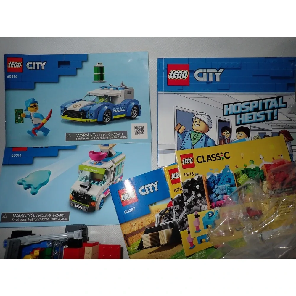 LEGO City Friends Classic Bulk Lot Mixed Sets Manuals Vehicles Minifigures